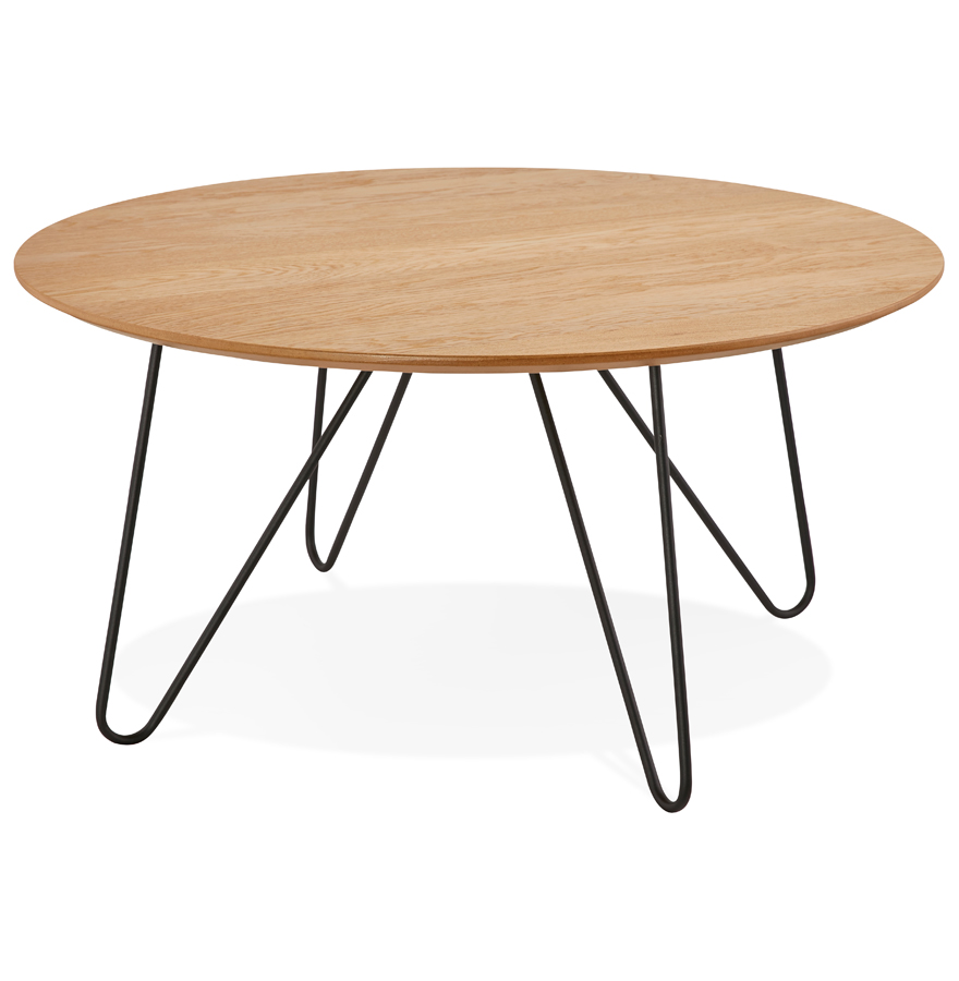 Alterego Table basse PLUTO Couleur du cadre Noir Plateau Naturel