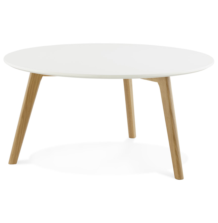 Alterego Table basse KOFY Couleur du cadre Nature Plateau de table Blanc