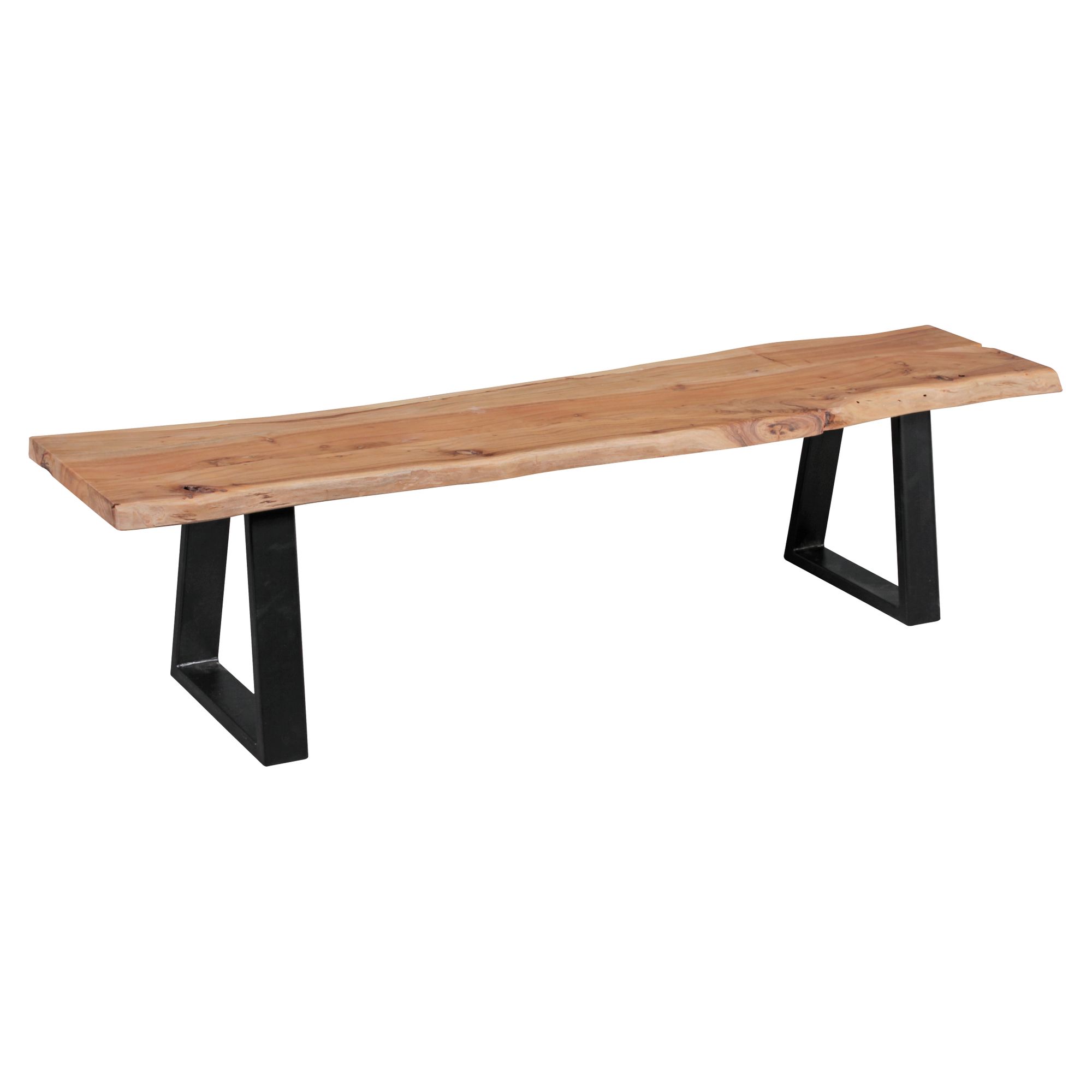 Dining bank log massief houten bankje acacia 180 x 40 cm essbank keuken bank natuurlijk hout rustieke houten bankje robuuste