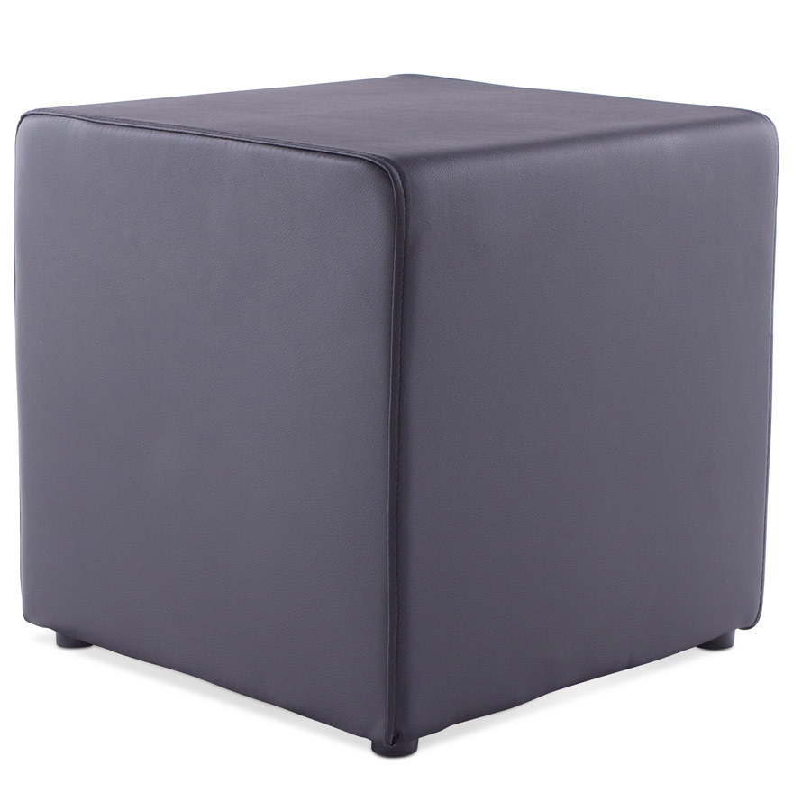 Pouf 'CUBE' de salon en matière synthétique noire