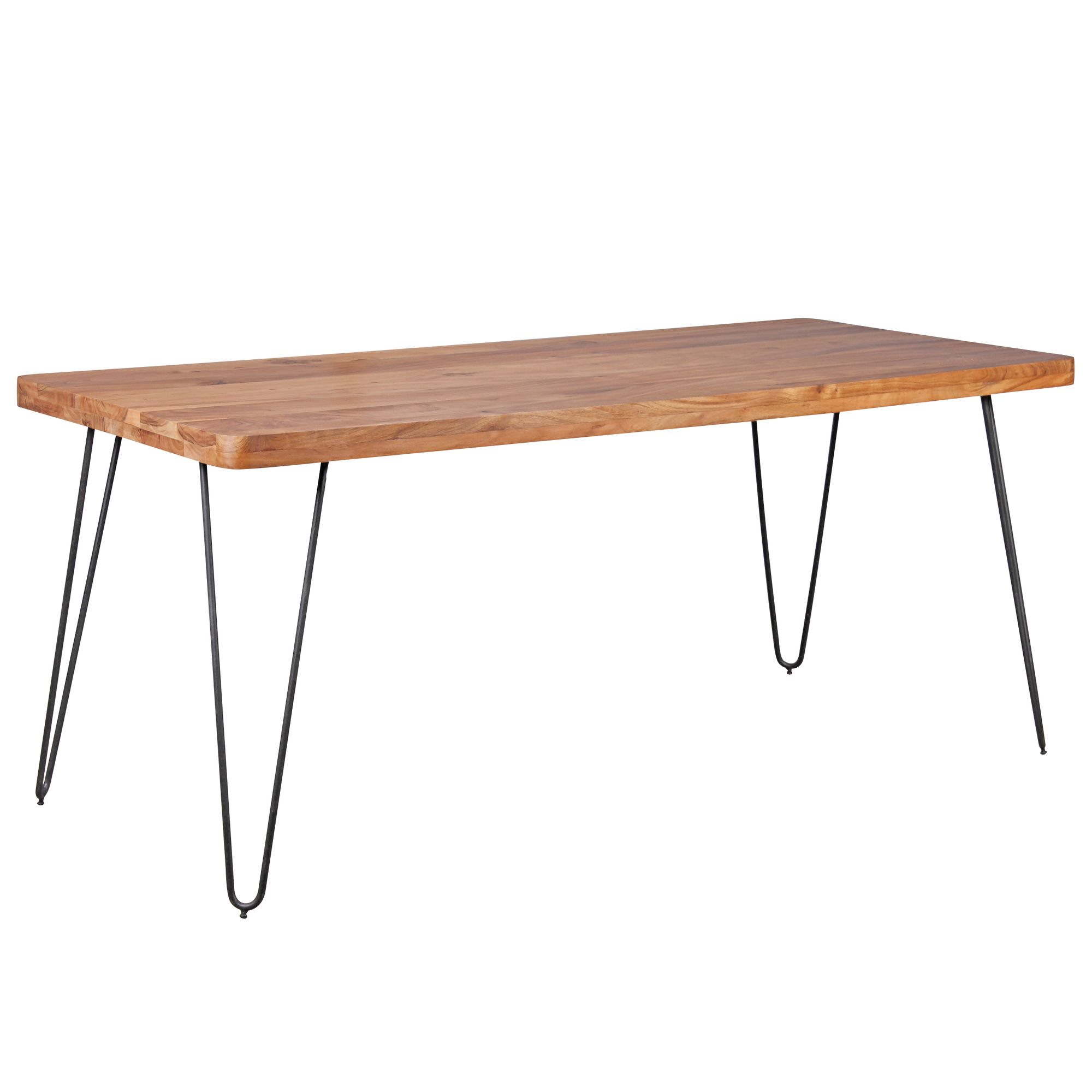 Massief houten eettafel acacia 180 cm eettafel houten tafel metal poten keukentafel landhaus donkerbruin