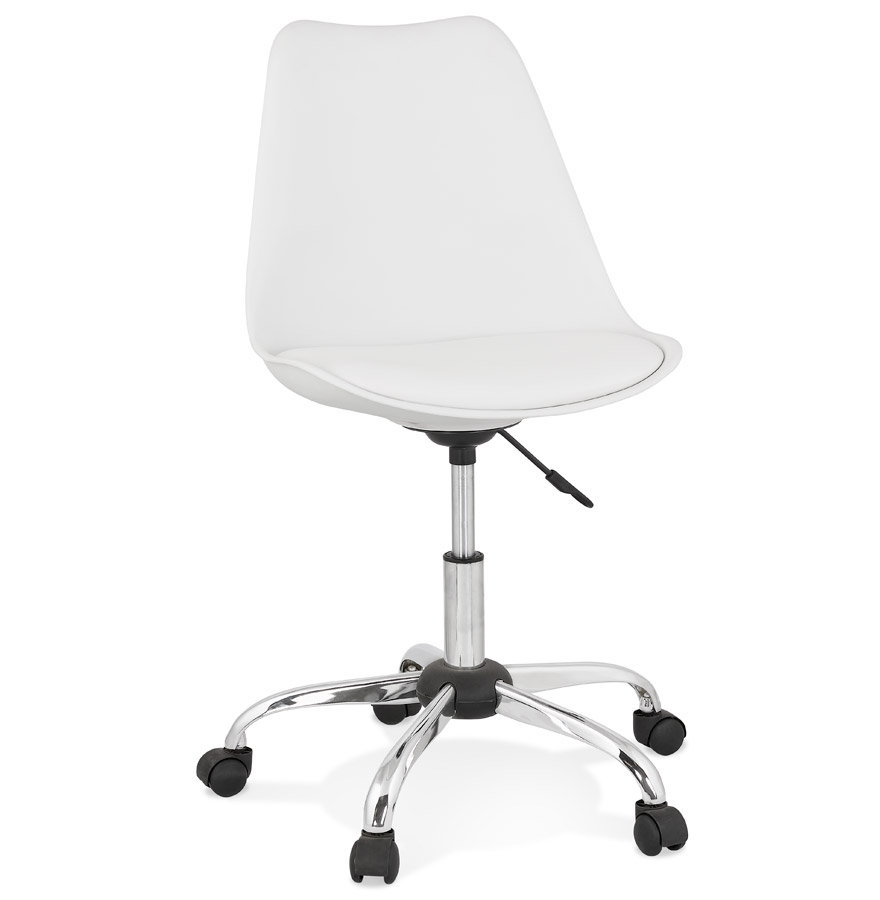 Alterego chaise de bureau MONKY couleur du cadre chrome assise blanche