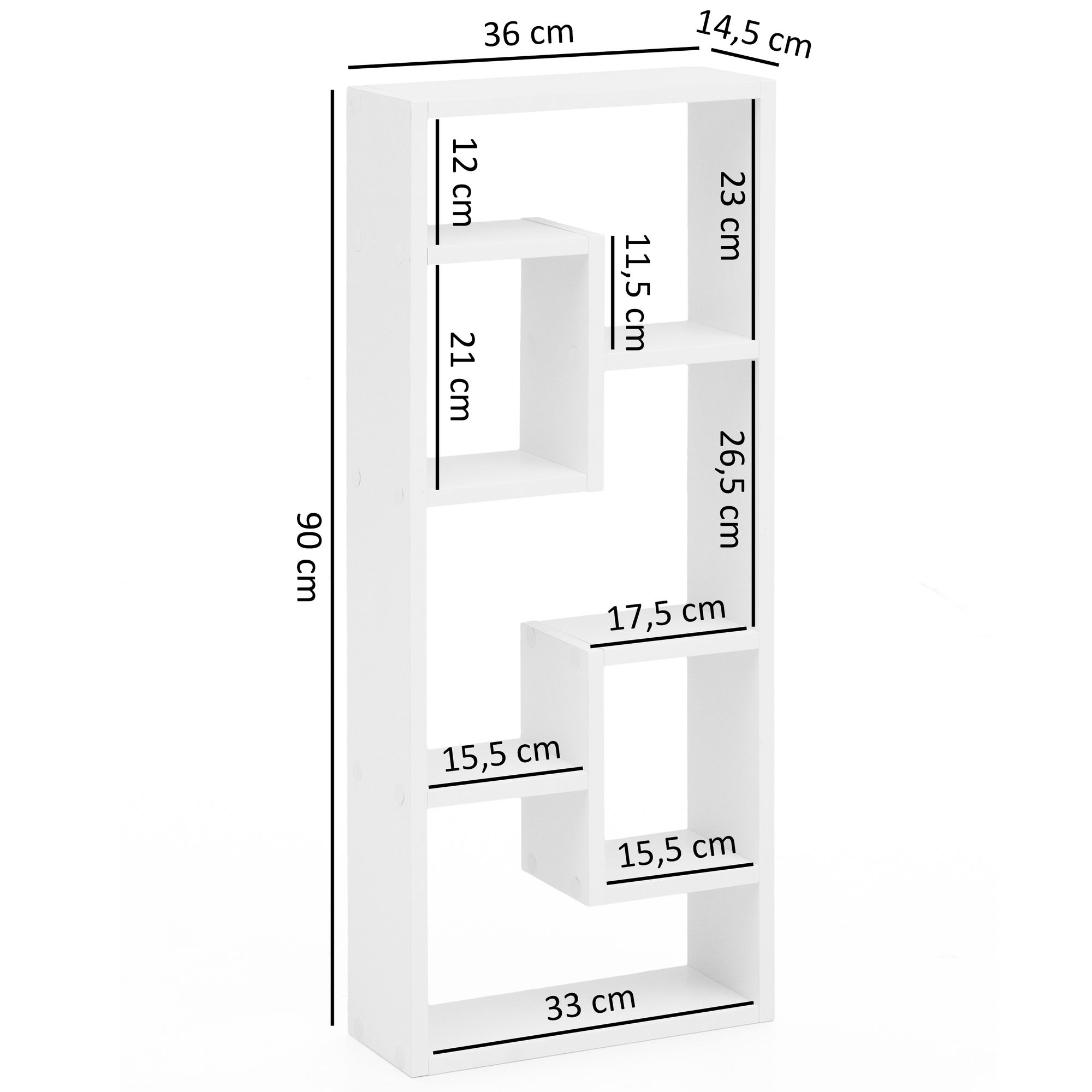 Wit 36x90x13,5 cm hout design hangplank modern