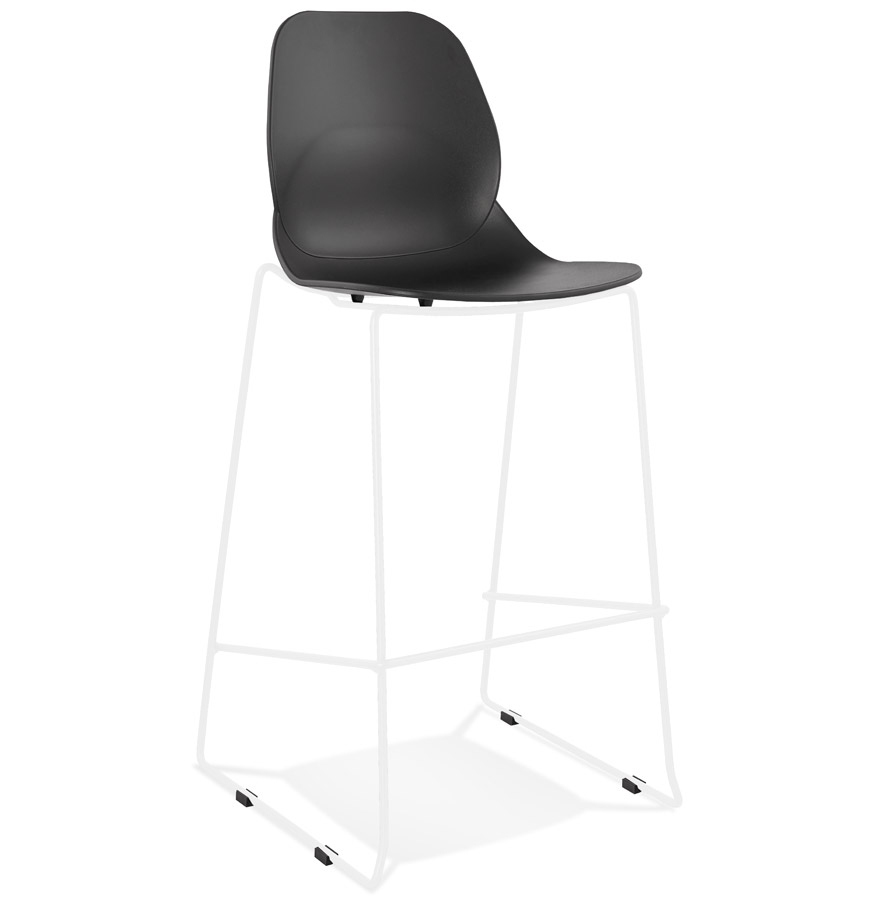 Alterego Tabouret de bar BERLIN Couleur de la monture Blanc Assise Noir