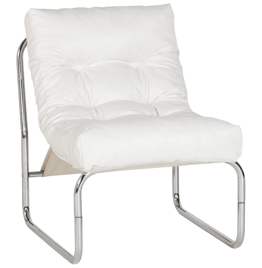 Alterego Fauteuil LOFT Couleur du piètement Chrome Assise Blanc