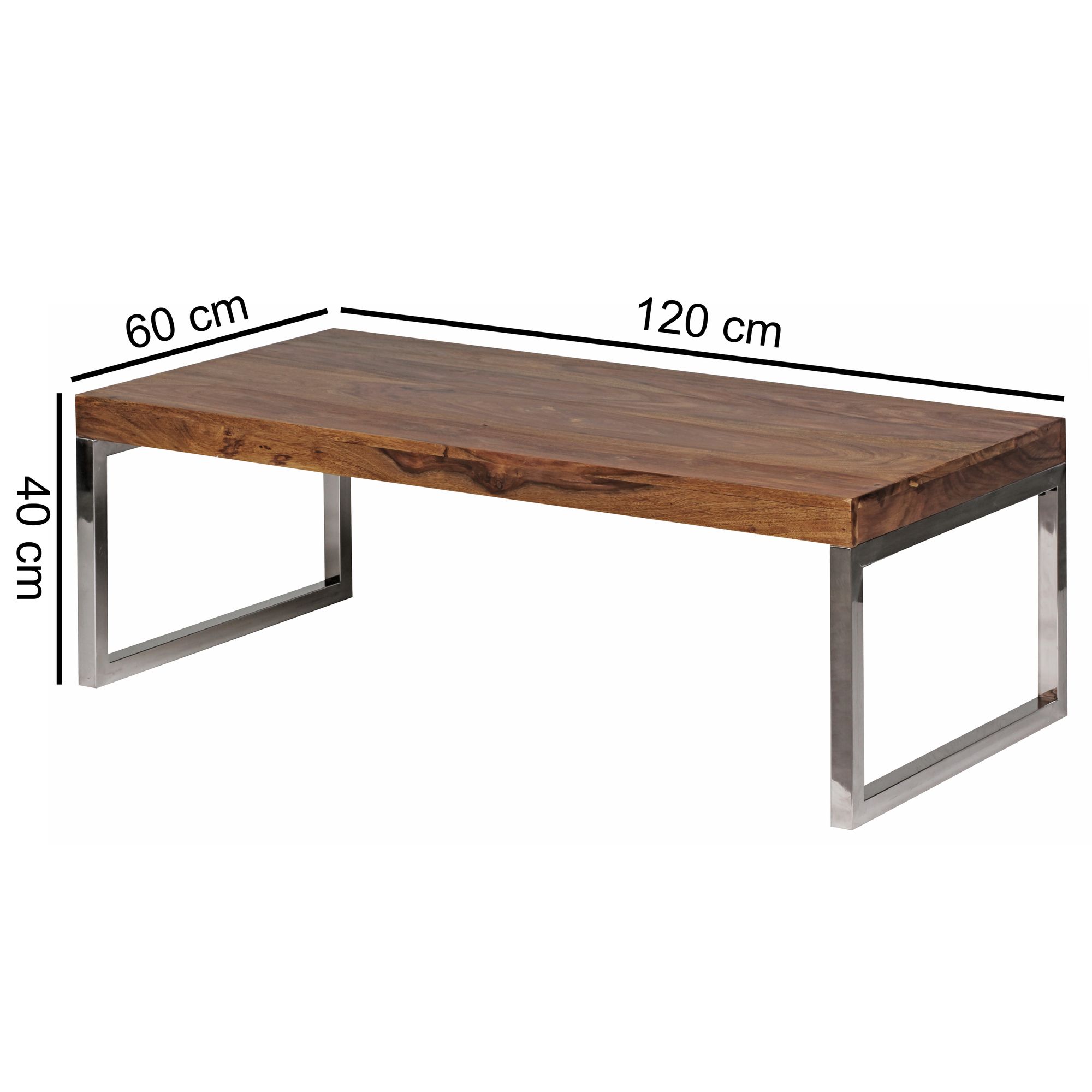 Salontafel massief hout sheesham 120cm breed salontafel ontwerp donkerbruin landelijke stijl tafel