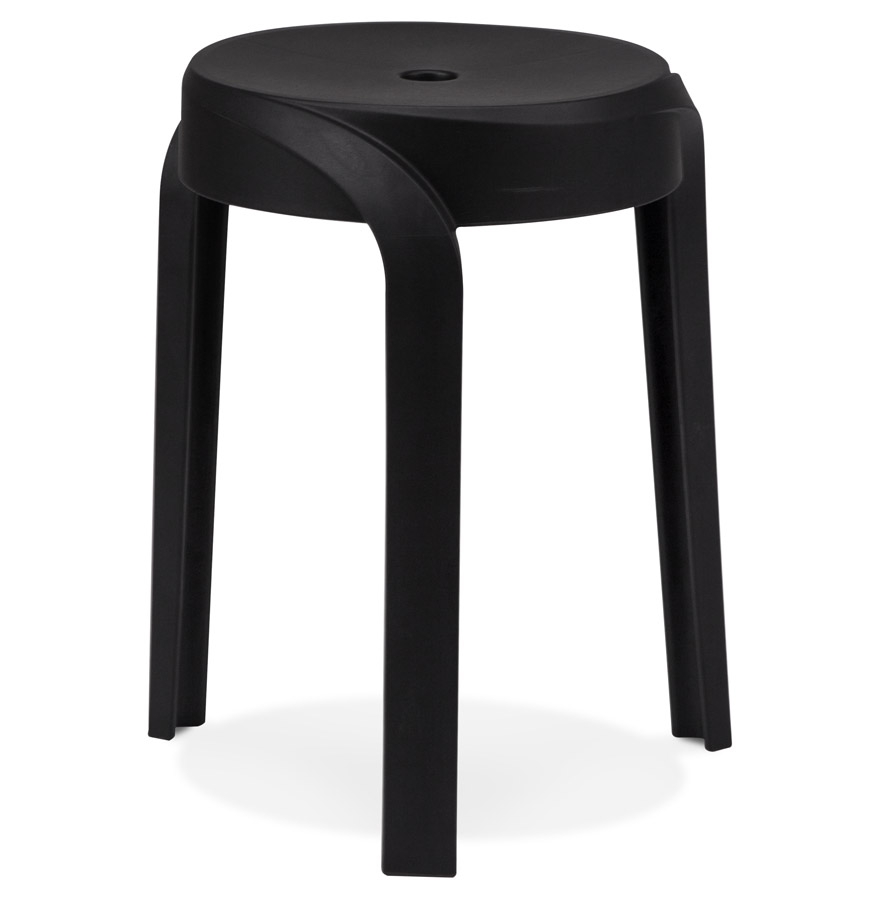 Tabouret bas empilable 'POMPA' en matière plastique noir