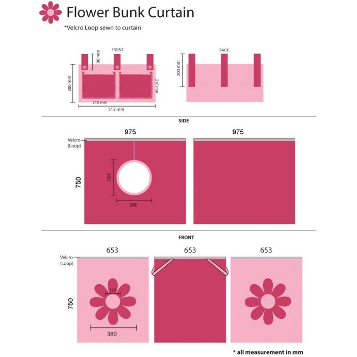 Curtain pink flower