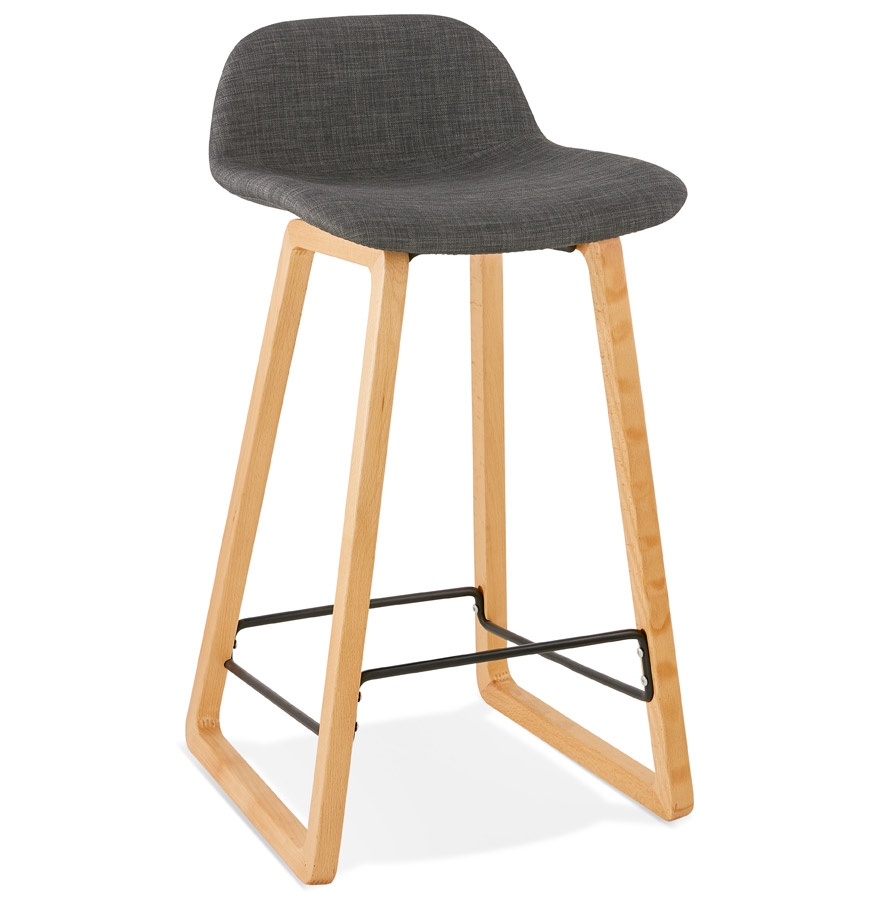 Alterego Tabouret de bar BALTIK Couleur du piètement Nature Assise Gris foncé