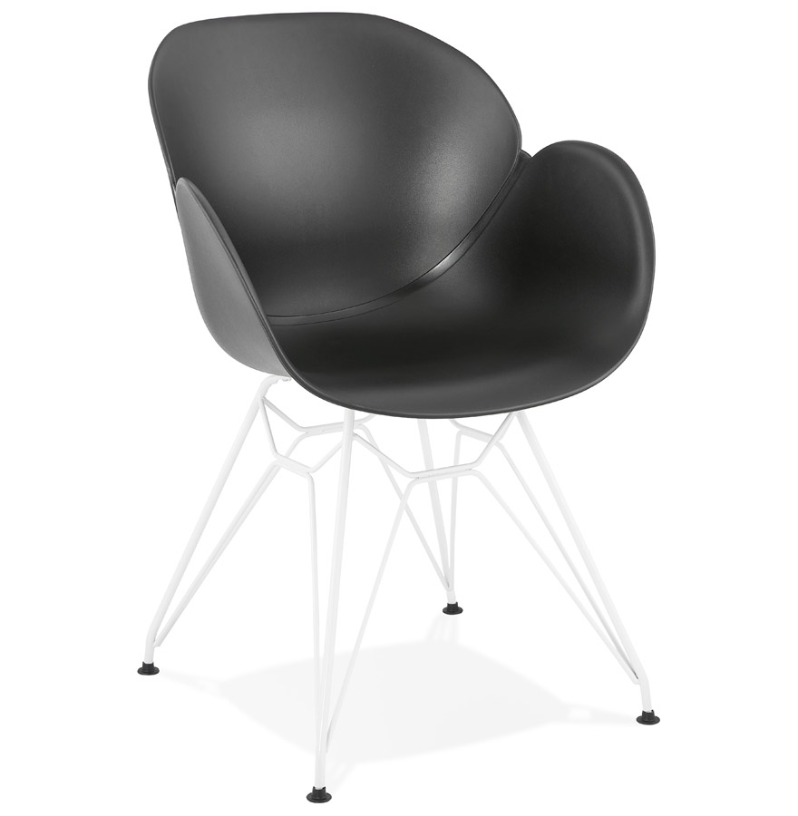 Alterego Fauteuil FIDJI Couleur du piètement Blanc Assise Noir