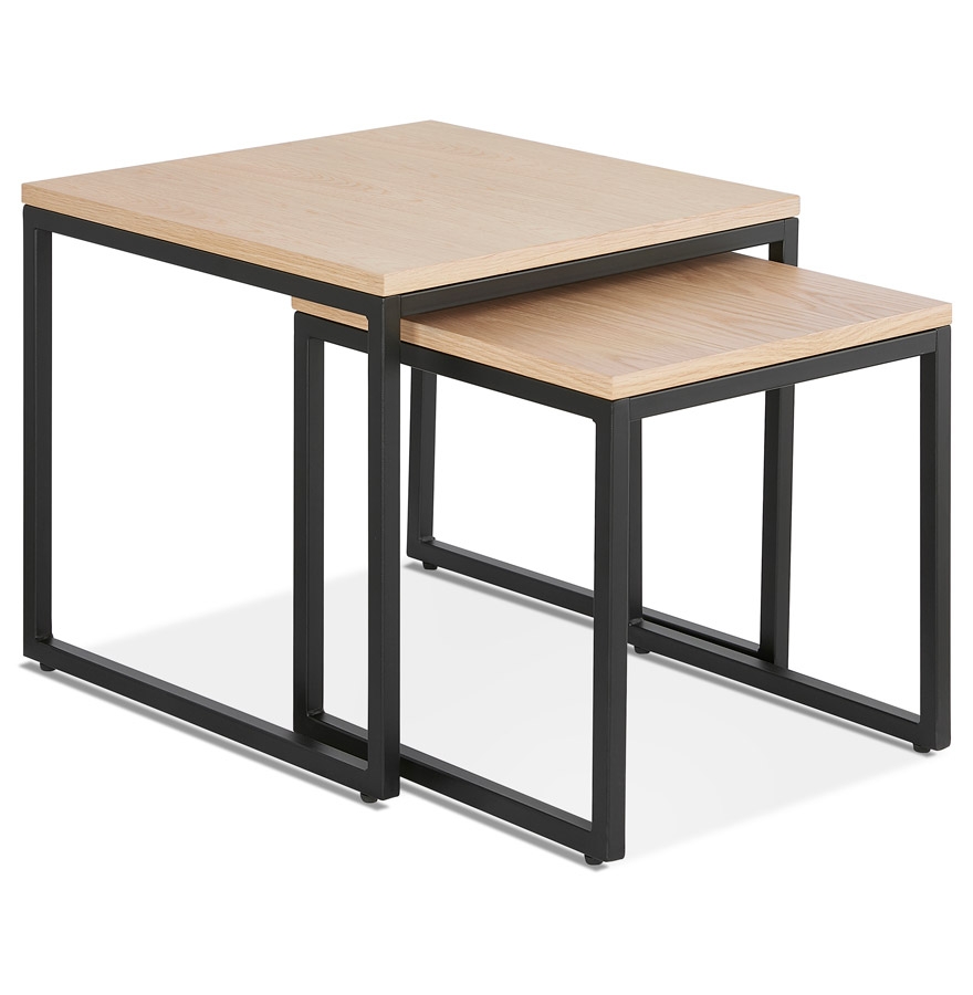 Alterego Table basse MOMA Couleur du cadre Noir Plateau Naturel