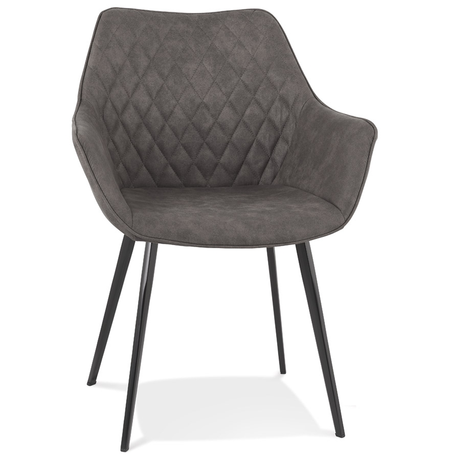 Alterego Fauteuil CHIGI Couleur du piètement Noir Assise Gris foncé