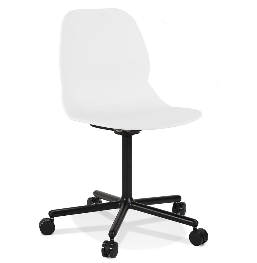 Alterego Chaise de bureau MAGELLAN Couleur du cadre Noir Assise Blanc