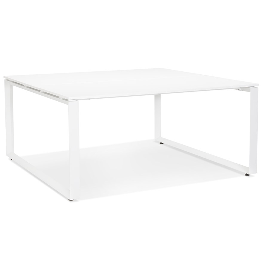 Alterego Bureau BAKUS SQUARE 160x160 cm Couleur du cadre Blanc Plateau de table Blanc