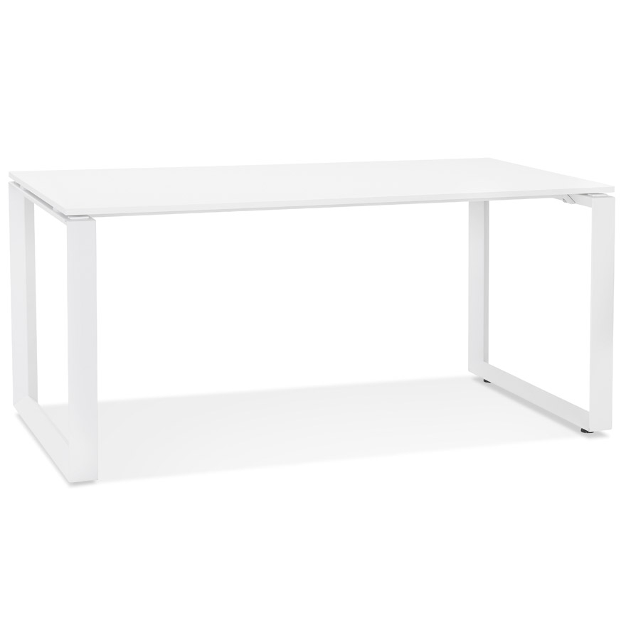 Alterego Bureau BAKUS 160x80 cm Couleur du cadre Blanc Plateau de table Blanc