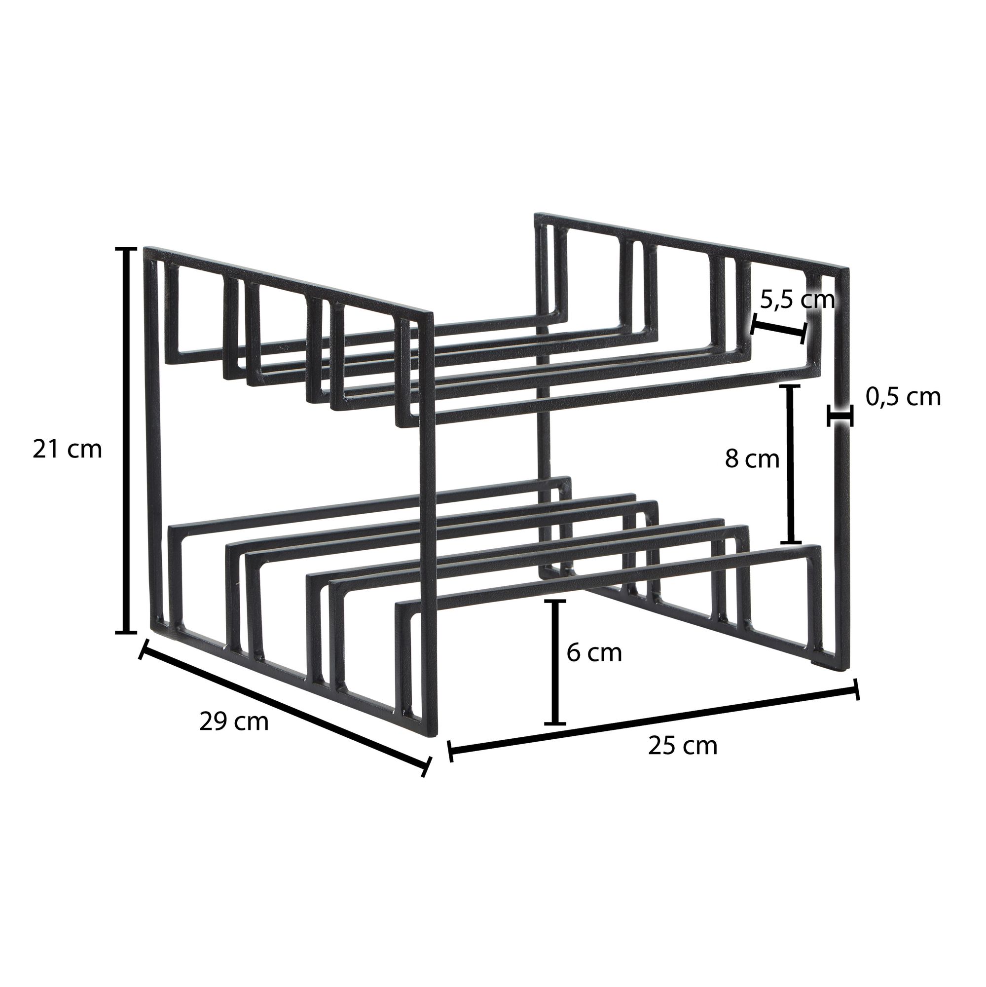 Porte-bouteille de vin pour 6 bouteilles 29x21x25 cm Casier à vin en métal noir, Porte-bouteille en fer moderne, Support à vin Porte-vin Table Cuisine