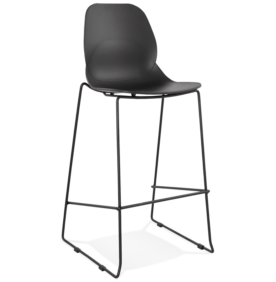 Alterego Tabouret de bar BERLIN Couleur de la monture Noir Assise Noir