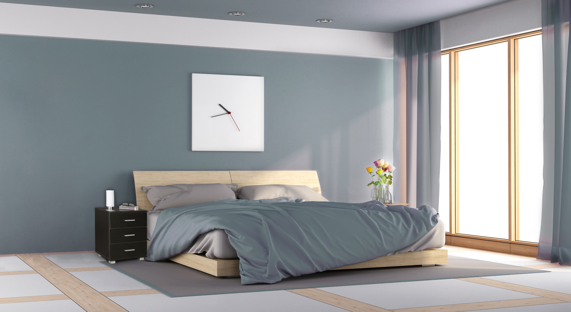 Bed nina holz nachtkastje met 3 laden modern zwart