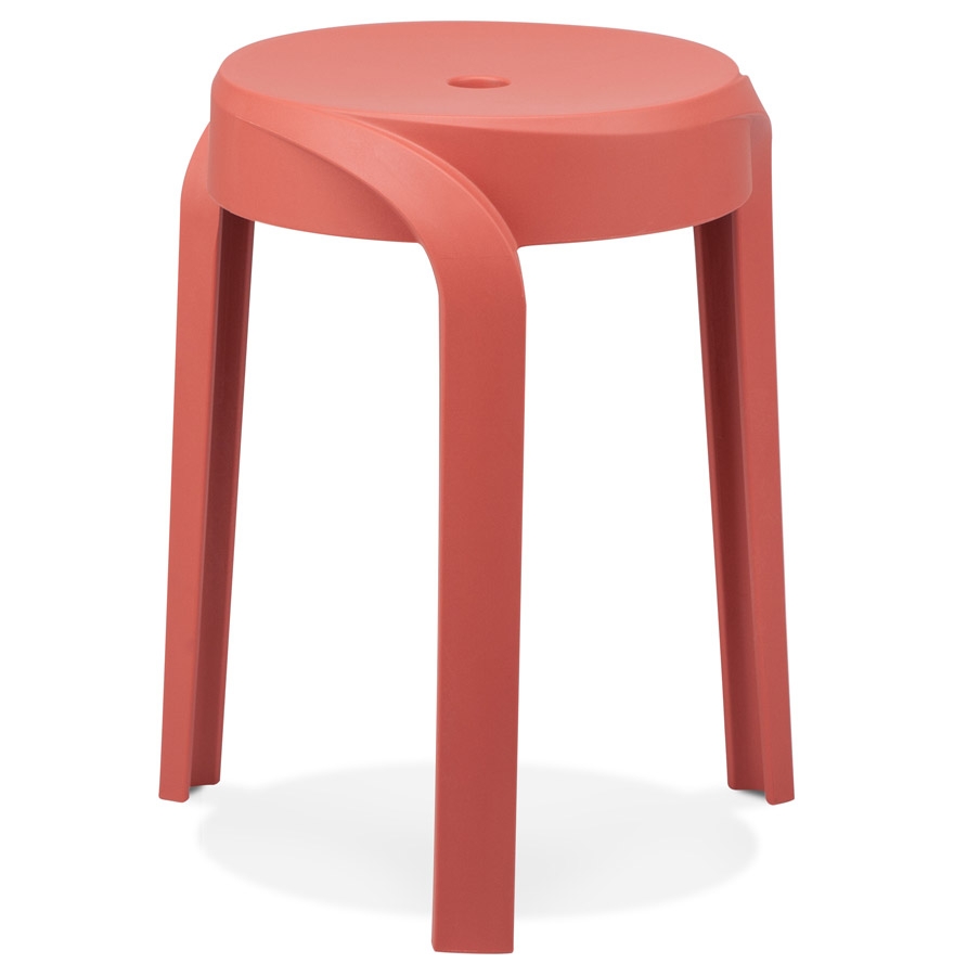 Alterego Tabouret POMPA Couleur du piètement Rouge Assise Rouge