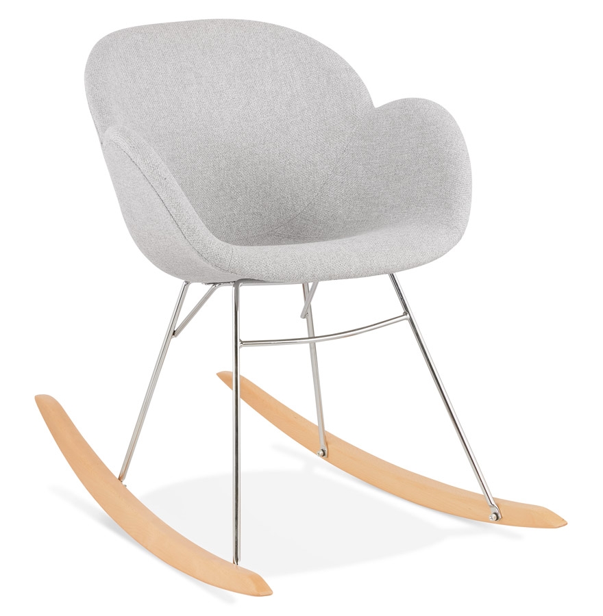 Chaise à bascule design 'ROCKY' gris clair en tissu