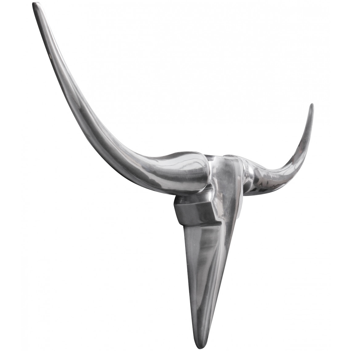 Deco antler bull m wl1.245 zilver 100 cm aluminium design hoorns