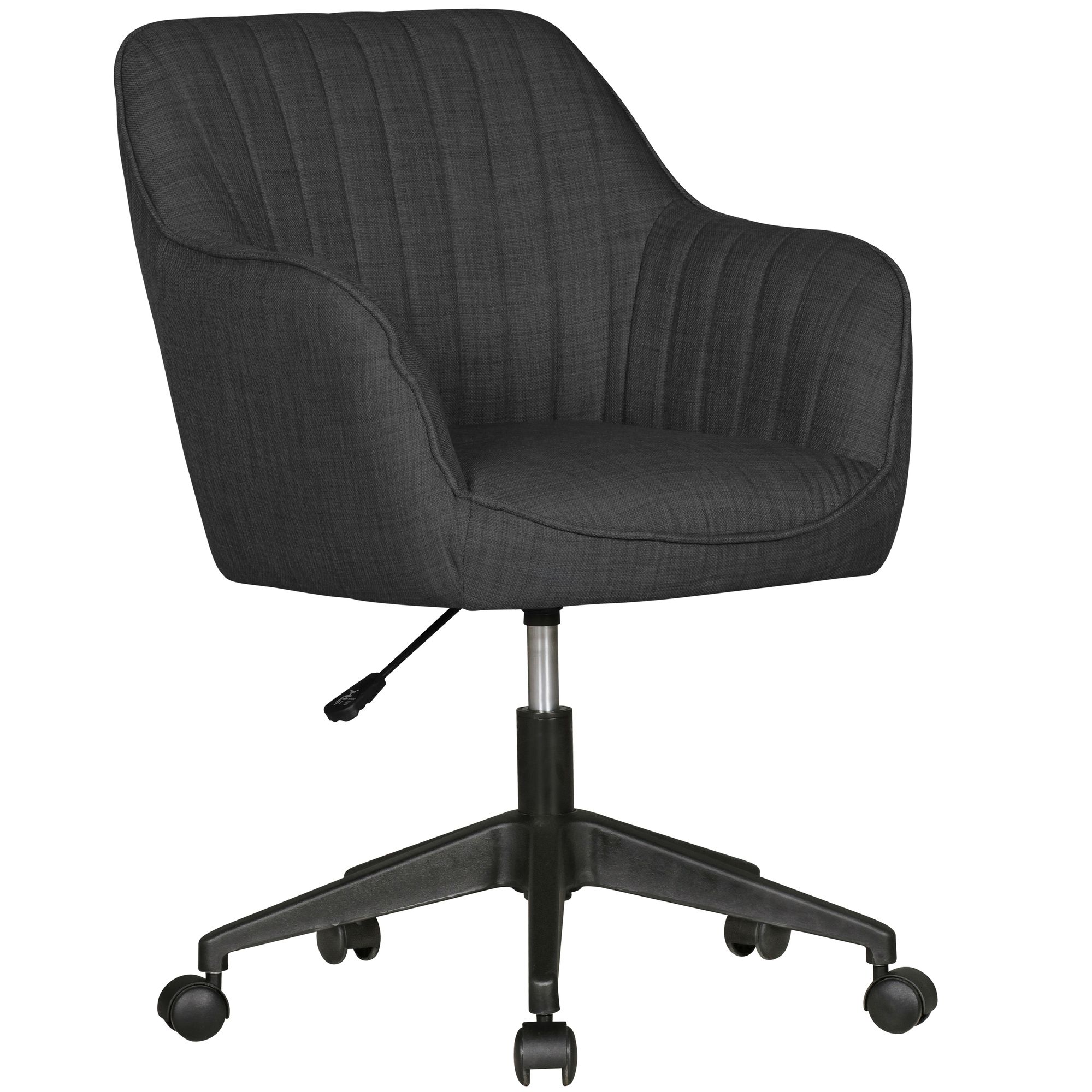 Bureaustoel mara antraciet stoffen design draaifauteuil met rug 120 kg