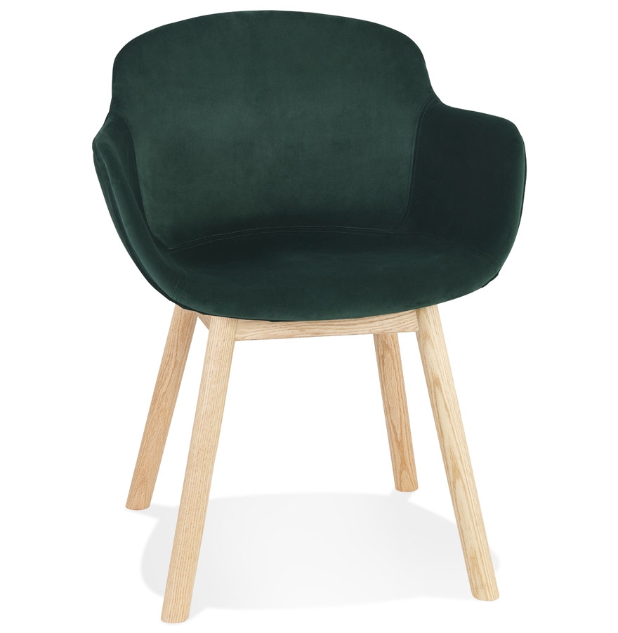 Alterego Fauteuil FRIDA Couleur du piètement Nature Assise Vert