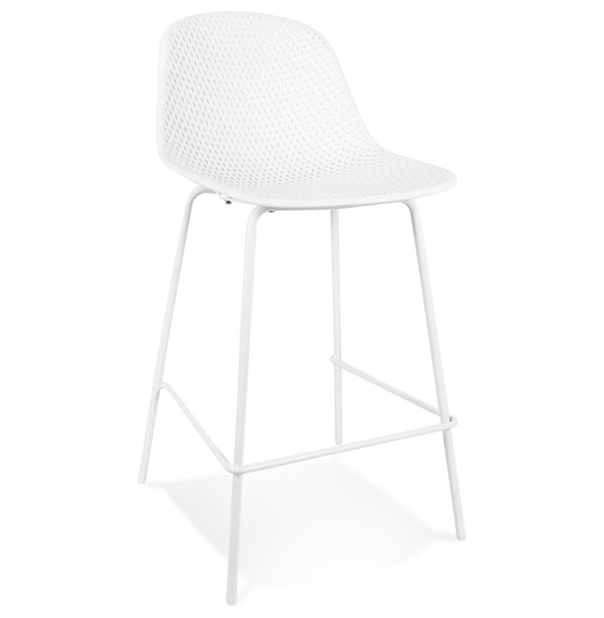 Alterego Tabouret de bar LOKI MINI Couleur du piètement Blanc Assise Blanc