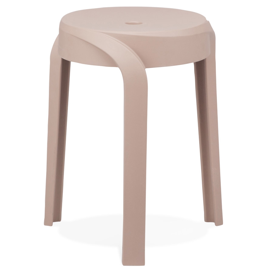 Tabouret bas empilable 'POMPA' en matière plastique beige