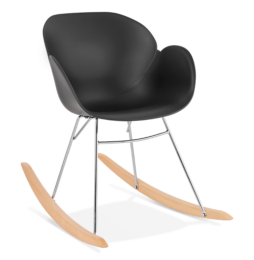 Chaise à bascule design 'BASKUL' noire en matière plastique