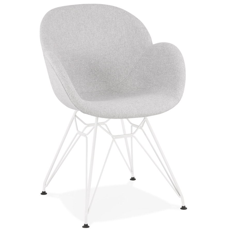 Alterego Fauteuil ATOL Couleur du piètement Blanc Assise Gris clair