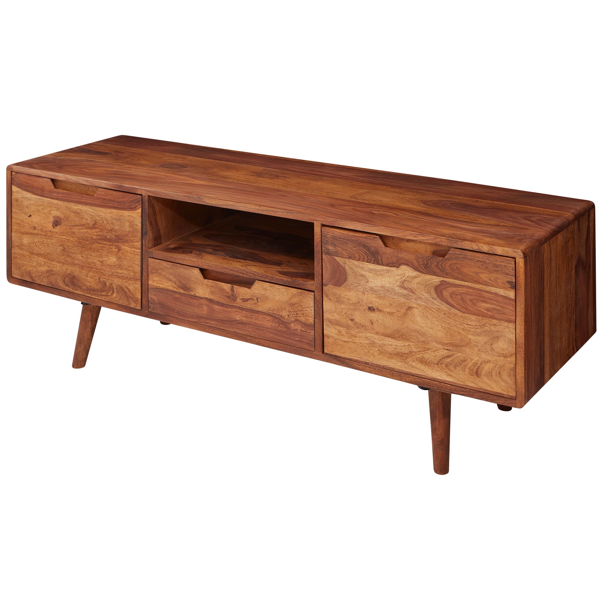 Hiboard lowboard amana commode tv paysanne en bois massif 135x51x45cm