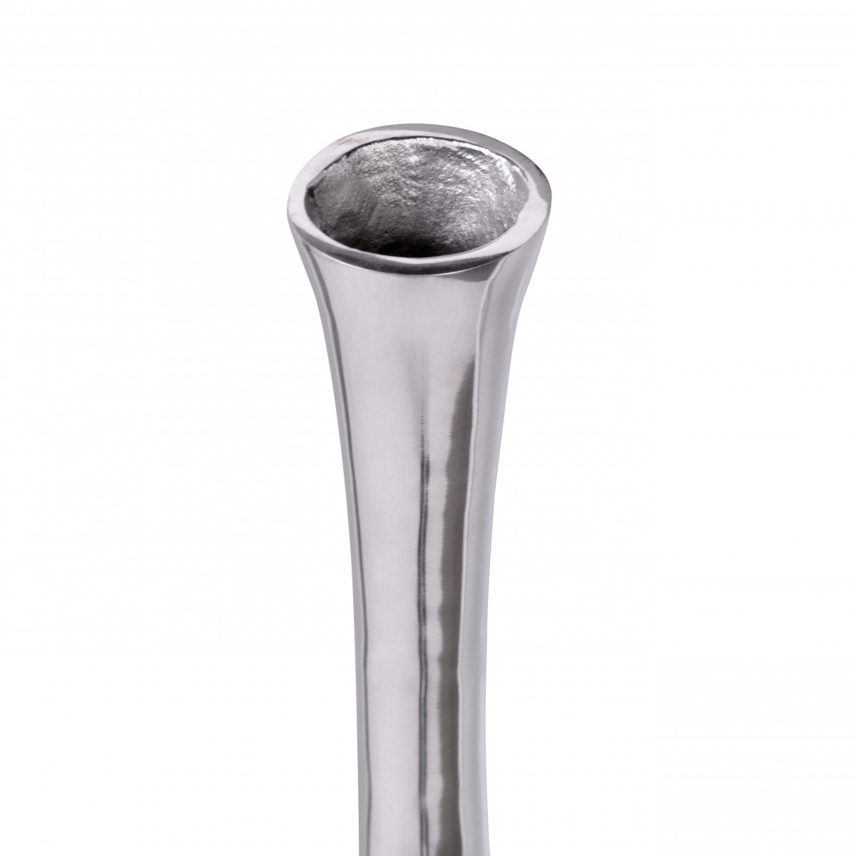 Vase décoratif grande BOUTEILLE L aluminium moderne avec 1 ouverture en argent, grand vase à fleurs en aluminium fait main, grand vase décoratif pour fleurs