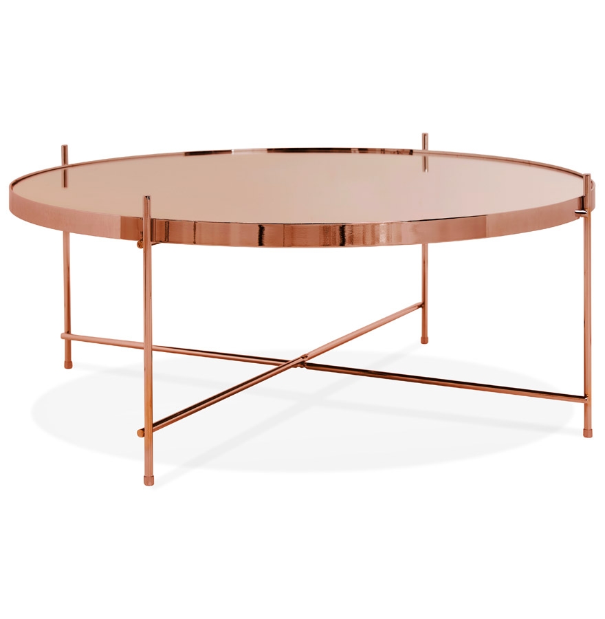 Alterego Table basse KOLOS LARGE Couleur du cadre Cuivre Plateau de table Cuivre