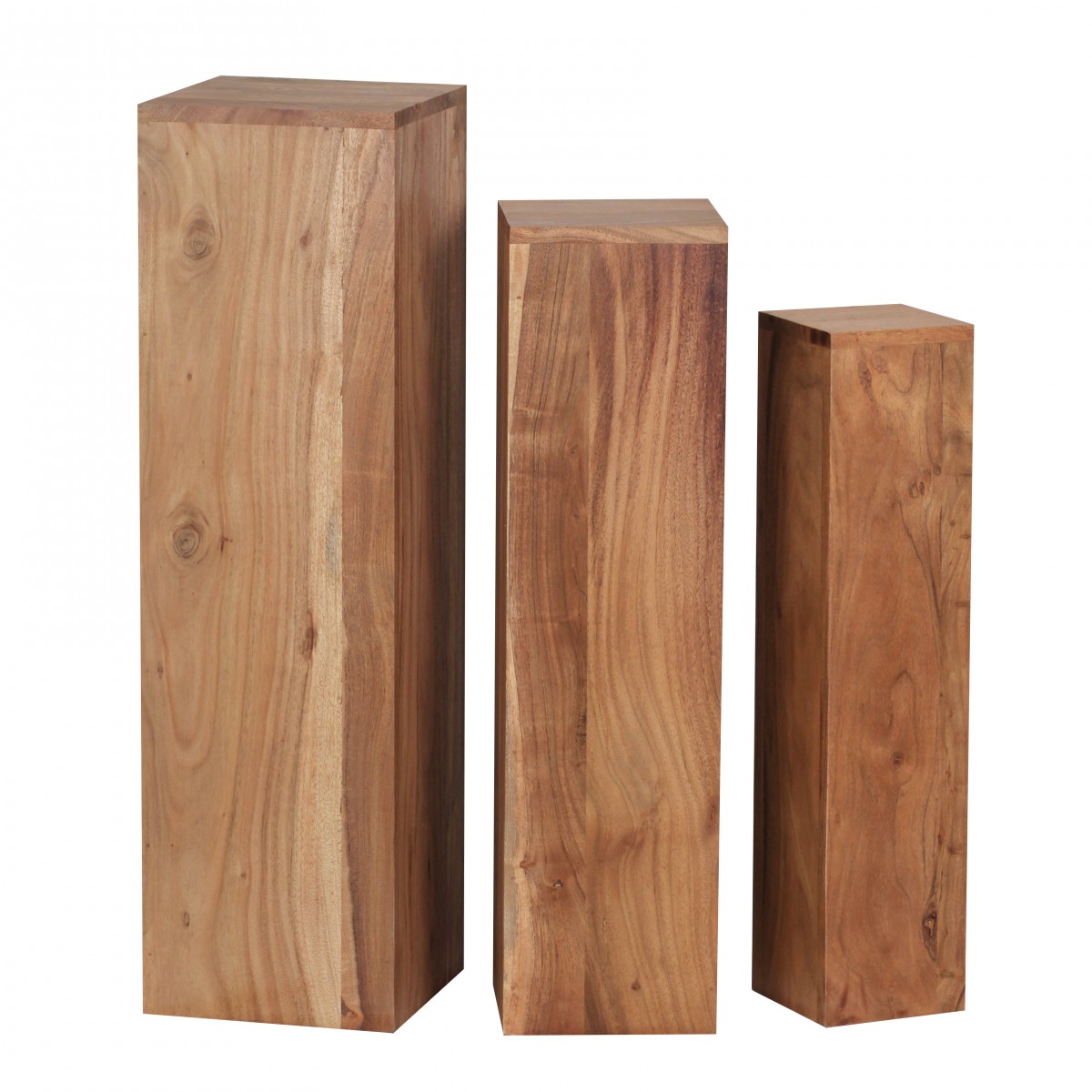 Table d'appoint lot de 3 tables en bois massif 24,5x85x24,5 cm en acacia