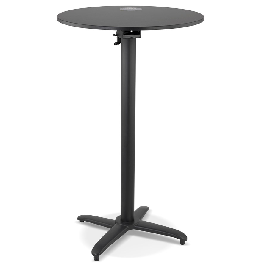 Alterego Table haute PENUMBRA Couleur du cadre Noir Plateau de table Noir Finition Ronde