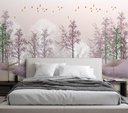 Photo murale en toile décorative avec aspect 3d motif oiseaux dans le bois feeby-01