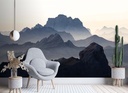 Papier peint imprimé sur toile avec colle motif montagnes dans la brume feeby-01