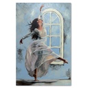 Cadre décoratif en mdf et toile avec dessin d'une danseuse au pastel feeby-02