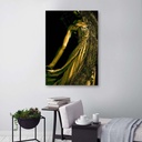 Cadre décoratif en mdf avec image de femme poudre dorée imprimé sur toile feeby-01