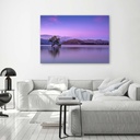 Cadre avec image de paysage imprimé sur toile classique avec une finition violette feeby-01
