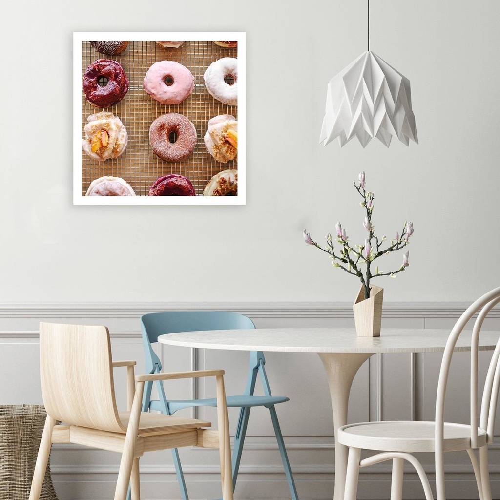 Cadre classique avec image de donuts imprimée sur toile avec cadre en mdf feeby-01