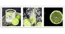 Cadre composé de plusieurs parties imprimé sur toile en mdf avec une finition de couleur vert et noir feeby-02