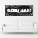 Cadre hakuna matata imprimé sur toile en mdf solide avec une finition de couleur noir et blanc feeby-01