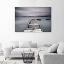 Cadre imprimé sur toile avec image d'un lac en hiver fabriqué en mdf et toile feeby-01