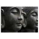 Cadre imprimé sur toile avec image de figures de bouddha au premier plan fabriqué en mdf et toile feeby-02