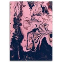 Cadre imprimé sur toile avec image abstraite rose fabriqué en bois et toile feeby-02