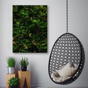 Cadre imprimé sur toile avec image de feuilles vertes et plantes exotiques fabriqué en bois et toile feeby-01