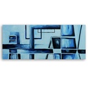 Cadre à suspendre en mdf imprimé sur toile d'une seule pièce distraction avec le bleu feeby-02