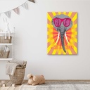 Cadre imprimé sur toile avec image d'éléphant avec des lunettes fabriqué en mdf feeby-01